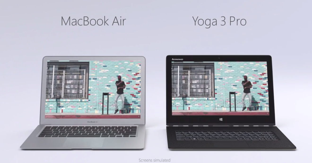 Macbook Air vs Lenovo Yoga 3 Pro